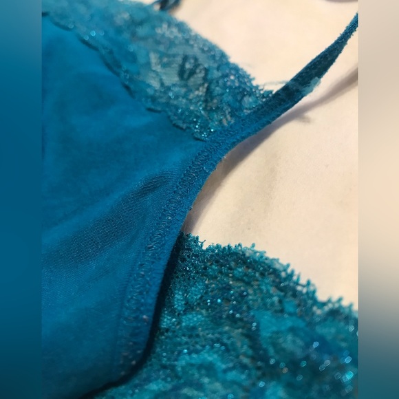 Express Teal Best Loved Bra Cami with Lace Sparkle Trim - Picture 10 of 10